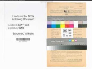 Entnazifizierung Wilhelm Schueren , geb. 10.04.1893 (Polizeibeamter)
