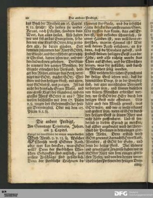 Die andere Predigt, Am Sonntage Trinitatis.