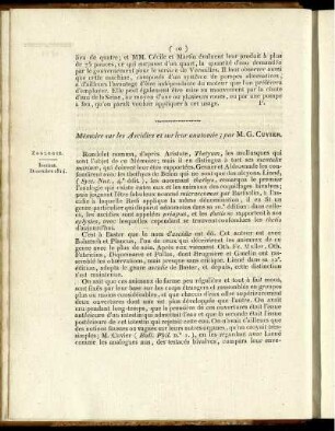 Mémoire sur les Ascidies et sur leur anatomie