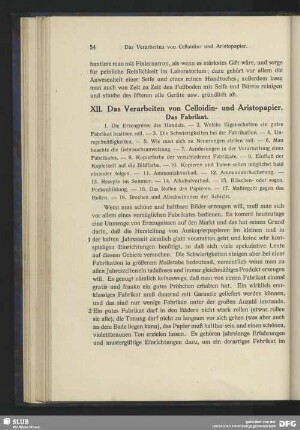 XII. Das Verarbeiten von Celloidin- und Aristopapier