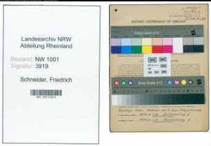 Entnazifizierung Friedrich Schneider, geb. 20.10.1902 (Kaufm.Angest.)