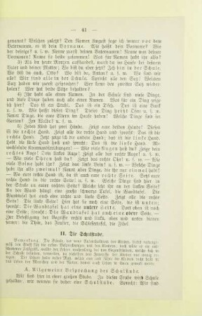 II. Die Schulstube