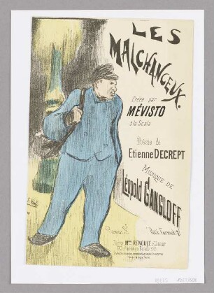 Mann in blauer Uniform, Notenblatt für Étienne Decrepts "Les Malchanceux"