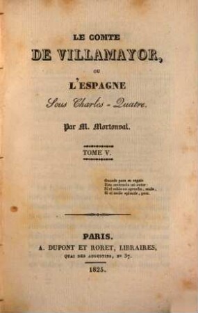 Le comte de Villamayor, ou l'Espagne sous Charles-quatre, 5