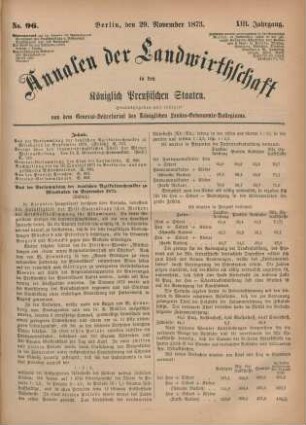 No. 96. Berlin, den 29. November 1873. XIII. Jahrgang.