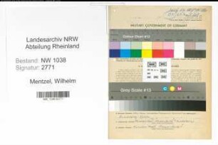 Entnazifizierung Wilhelm Mentzel , geb. 06.02.1906 (Bankangestellter)