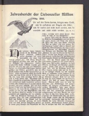 Jahresbericht der Liebenzeller Mission 1910