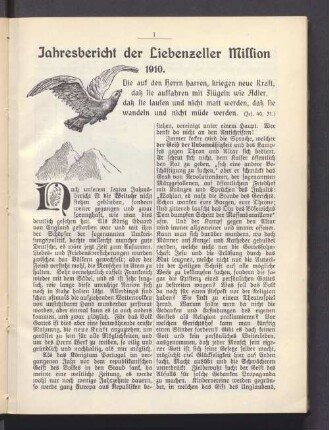 Jahresbericht der Liebenzeller Mission 1910