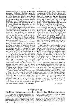 Streiflichter zu Knillings Bestrebungen auf dem Gebiet des Rechenunterrichts