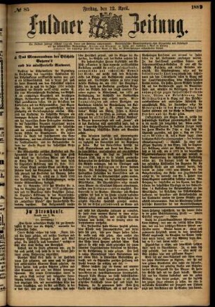 Ausgabe vom Freitag, den 12. April 1889.