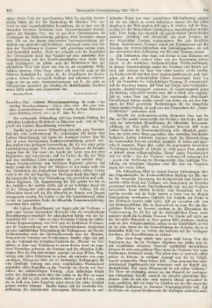 615-617 [Rezension] Sundby, Olof, Luthersk äktenskapsuppfattning