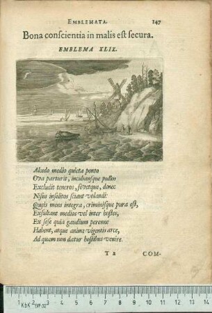 Bona conscientia in malis est secura. Emblema XLIX.