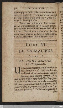 Liber VII. De Animalibus