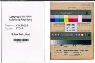 Entnazifizierung Karl Schienbein, geb. 18.07.1882 ()