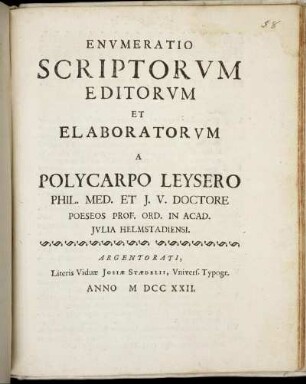 Enumeratio Scriptorum Editorum Et Elaboratorum