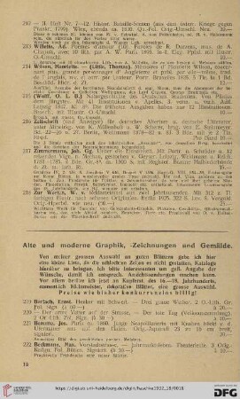 Alte und moderne Graphik, Zeichnungen und Gemälde (Nr. 219 - 266)