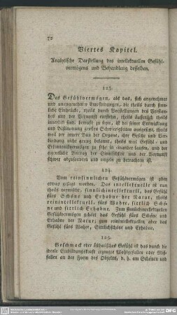 Viertes Kapitel. Analytische Darstellung des intellektuellen Gefühlvermögens und Behandlung desselben