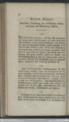 Viertes Kapitel. Analytische Darstellung des intellektuellen Gefühlvermögens und Behandlung desselben