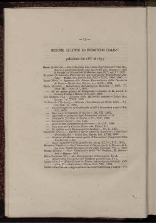 Memorie Relative ad Imenotteri Italiani