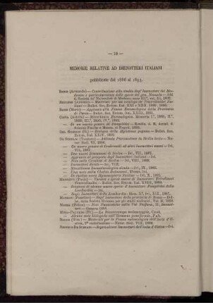 Memorie Relative ad Imenotteri Italiani