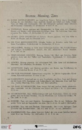 Bronze, Messing, Zinn (Nr. 391 - 424)