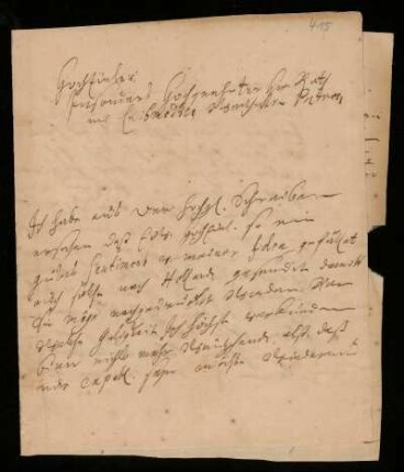 Brief von Friedrich Hoffmann an Johann Dolaeus