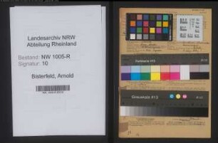 Entnazifizierung Arnold Bisterfeld , geb. 29.04.1884 (Reichsbahnbeamter)