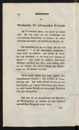30. Grundgesetze der pädagogischen Disciplin