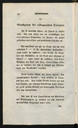 30. Grundgesetze der pädagogischen Disciplin
