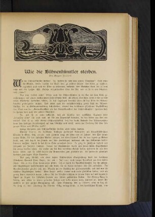 Wie die Bühnenkünstler sterben