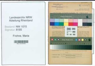 Entnazifizierung Maria Frohne , geb. 16.09.1913 (Kaufmaennische Angestellte)
