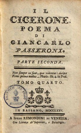 Il Cicerone : poema, 4