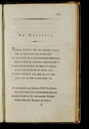 An Rosalien. - Antwort auf vorstehendes Sendschreiben.