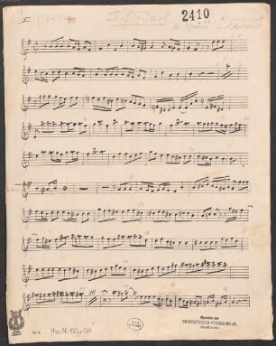 Sonatas, Excerpts. Arr, guit (3), BWV 1001, e-Moll - BSB Mus.N. 122,500 : [caption title, guit 1:] J. S. Bach // für 3 Gitarren // eingerichtet // v. A. Mehlhart