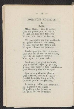 Romances moriscos. - Zaida.