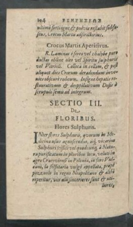 Sectio III. De Floribus.