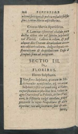 Sectio III. De Floribus.