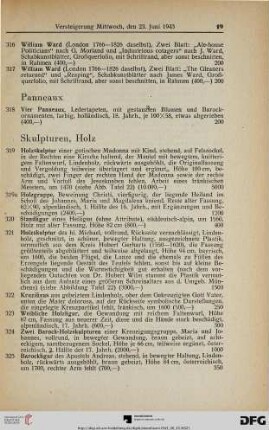 Skulpturen, Holz (Nr. 319-334)