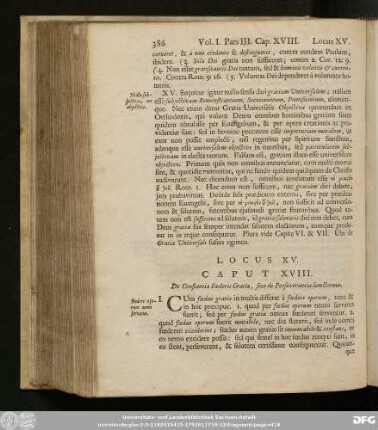 Caput XVIII. De Constantia Foederis Gratiae, sive de Perseverantia Sanctorum.