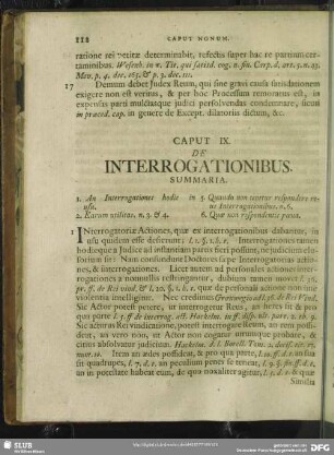 Caput IX. De Interrogationibus