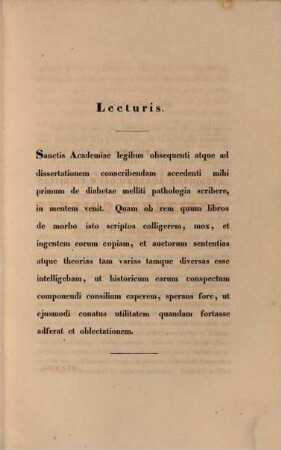 Scriptorum et sententiarum de diabete mellito conspectus historicus