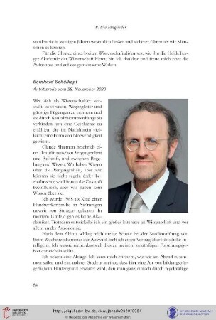 Bernhard Schölkopf : Antrittsrede vom 28. November 2020