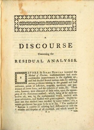 A discourse concerning the residual analysis