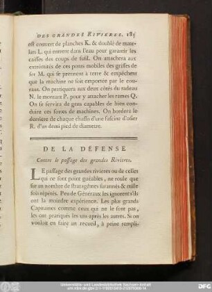 De La Défense Contre le passage des grandes Rivieres.