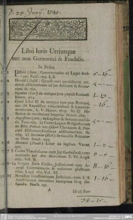 Libri Iuris Utriusque nec non Germanici & Feudalis