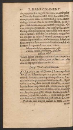 Cap. 5. De Creatione mundi.