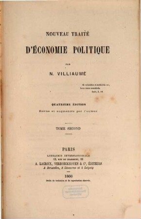 Nouveau traité d'économie politique, 2