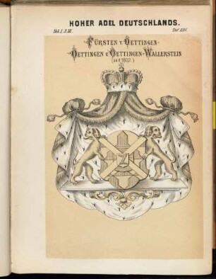 Taf. 231. Fürsten v. Oettingen-Oettingen U. Oettingen-Wallerstein (seit 1802.)
