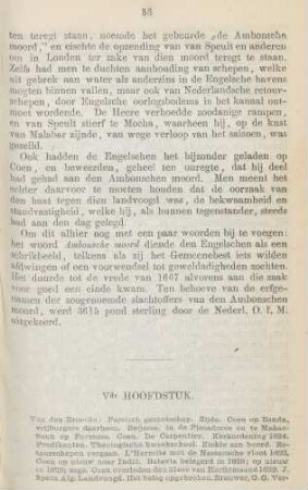 Vde [VIde] hoofdstuk. Van den Broecke. ...