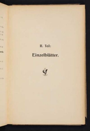 II. Teil: Einzelblätter.
